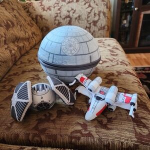 Star Wars Plush Toy Set - Death Star, TIE Fighter, and X-Wing